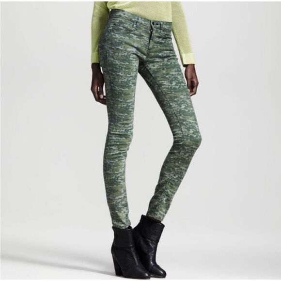 RAG & BONE WOMEN’S SKINNY CAMO JEAN ZIPPER W/ BUTTON CLOSURE IN GREAT CONDITION - Picture 4 of 9